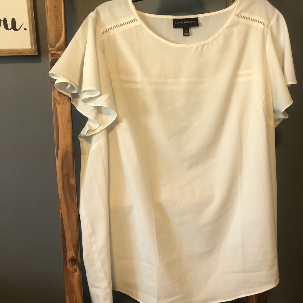 EUC LB Flutter Sleeve Blouse